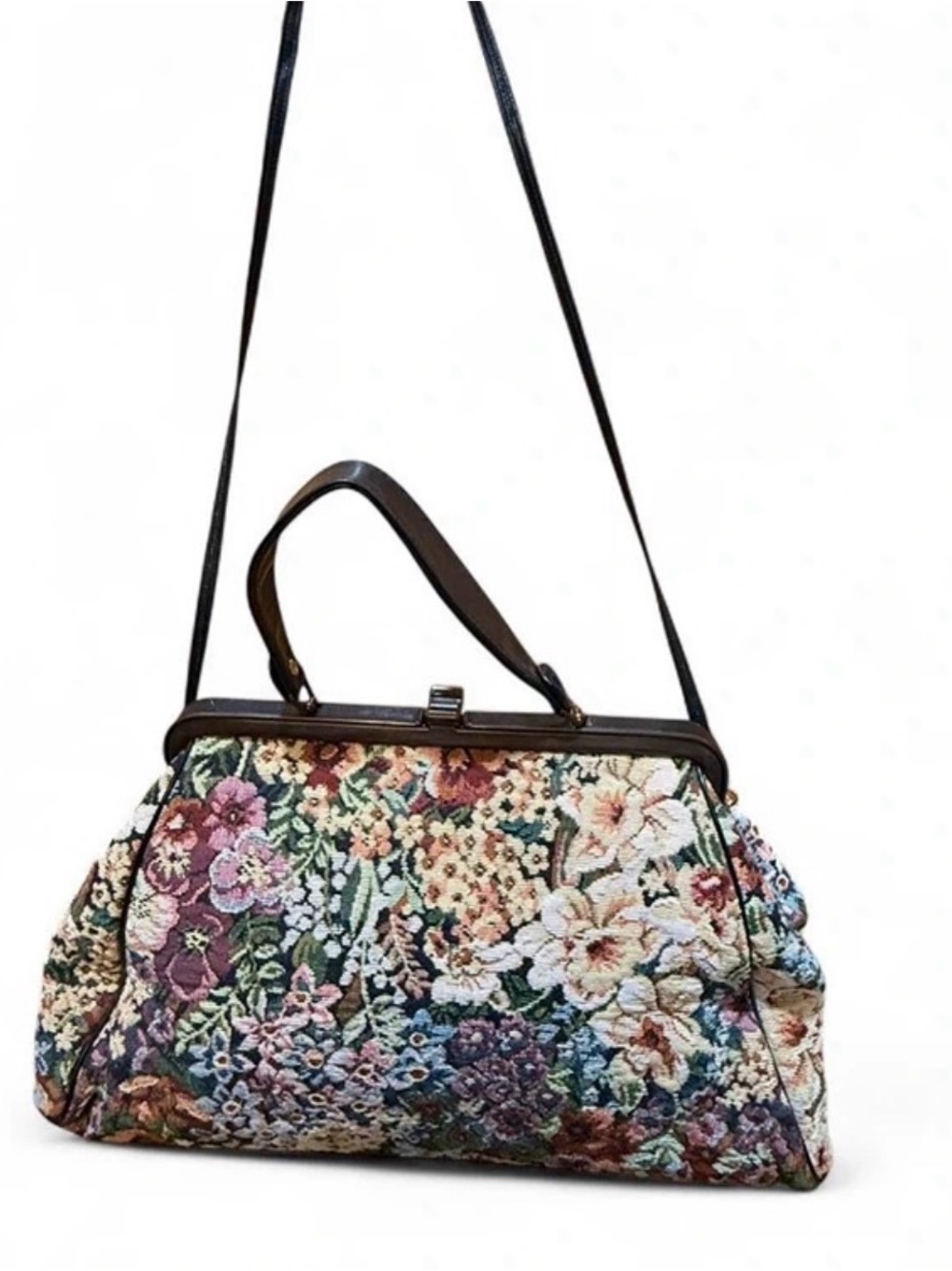 Floral Tapestry Frame Handbag